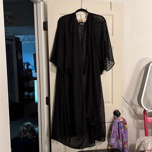 Torrid size 6 sheer black with hearts kimono